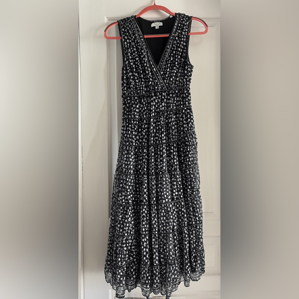 Navy and White Floral Dress